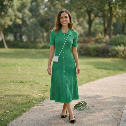 Vintage Knit Maxi Shirt Dress