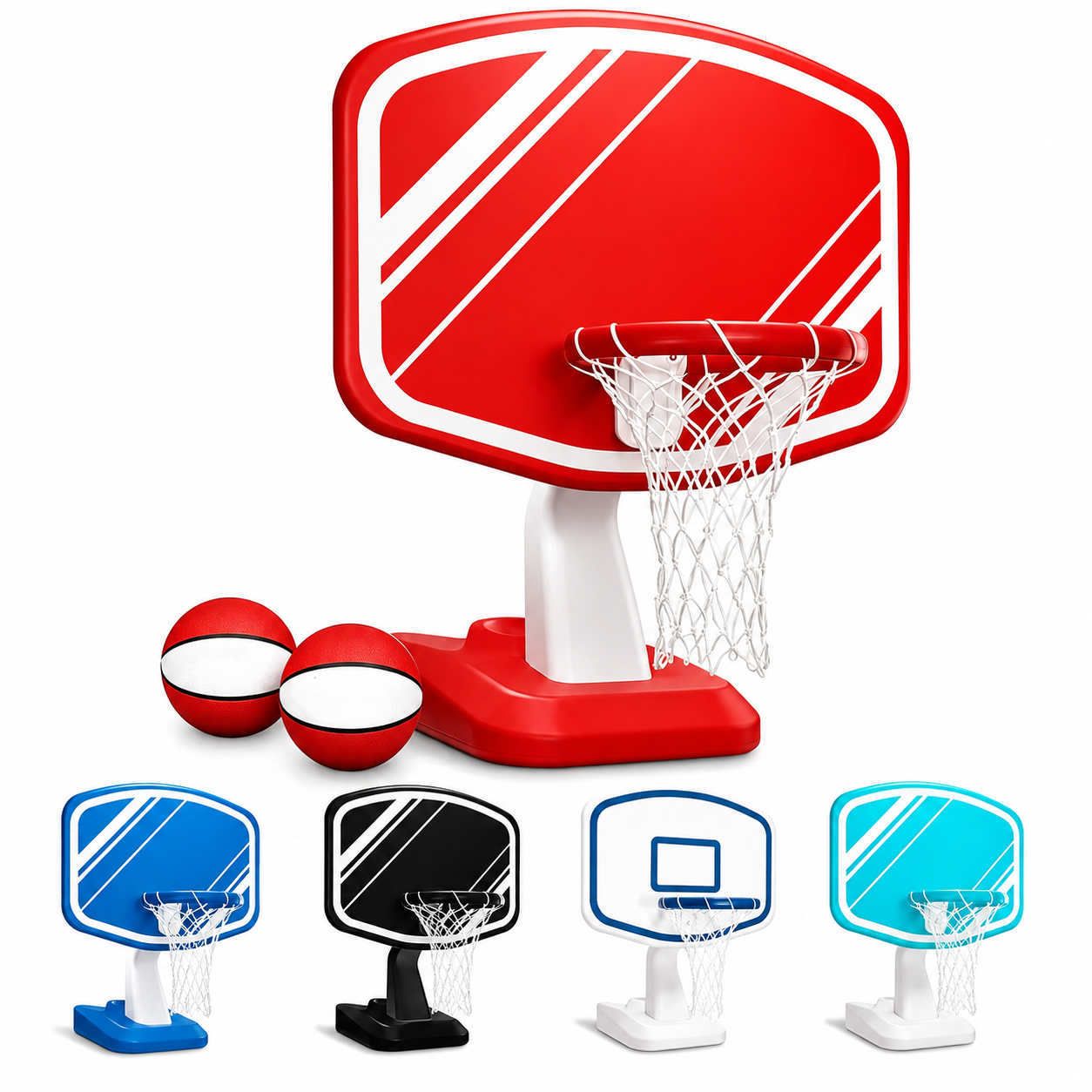 🔥Limited-Time Offer✨Swimming Pool Basketball Game, Includes Poolside Water Basketball Hoop, 2 Balls and Pump