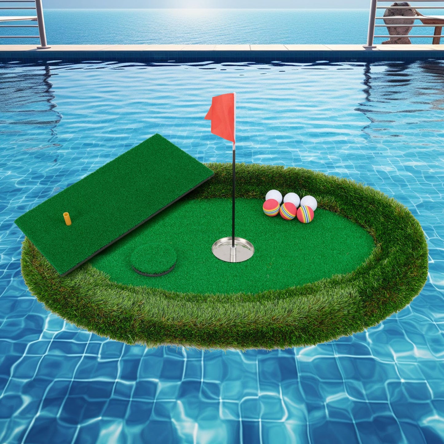 ⏰60% OFF Tonight Only✨No Drifting Floating Chipping Green Mat with Ball Retriever Game Set